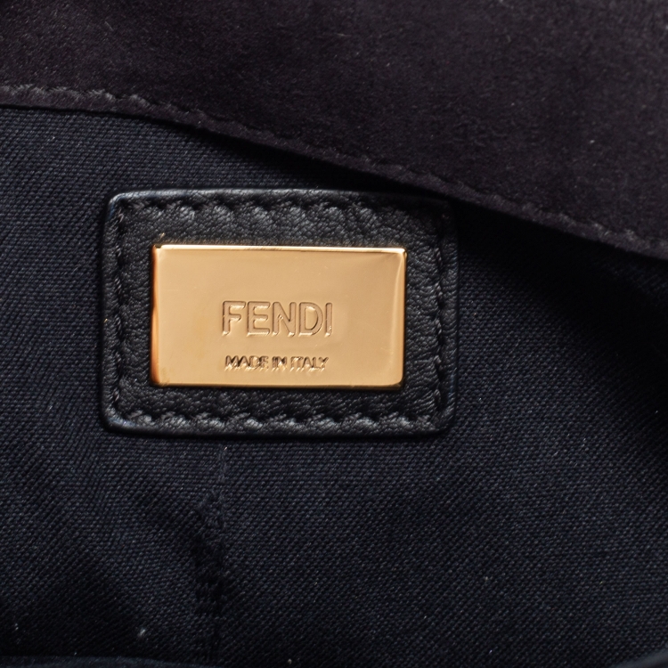 Pre Owned Fendi Black Leather 3Baguette Shoulder Bag