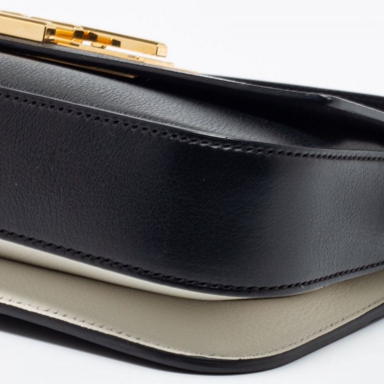 Pre Owned Fendi Black Leather 3Baguette Shoulder Bag