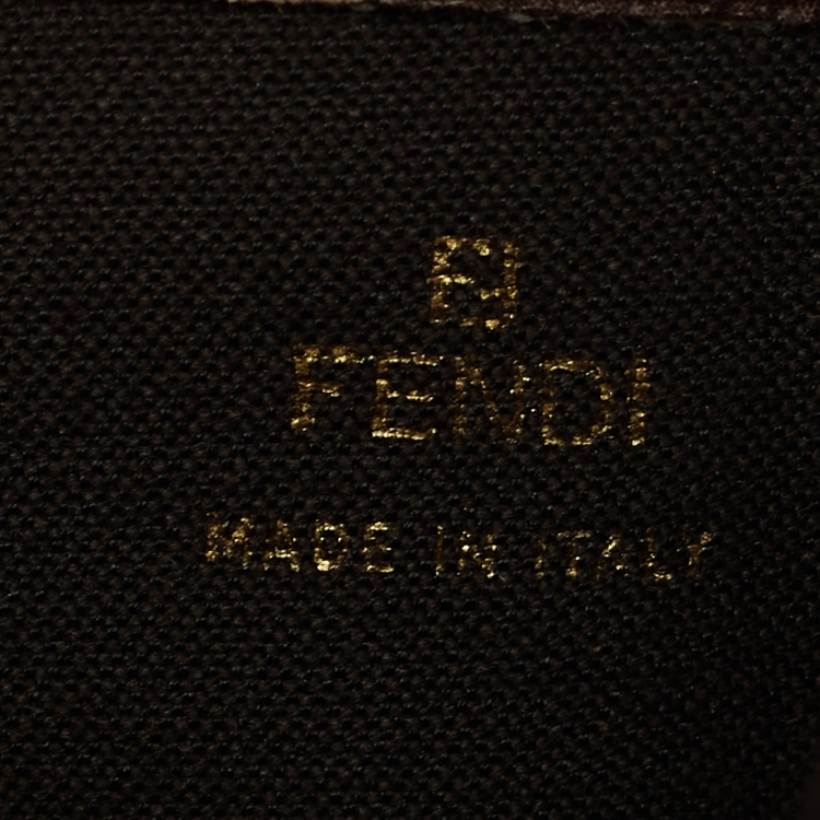 Pre Owned Fendi Beige Zucchino Coated Canvas FF Flap Continental Wallet