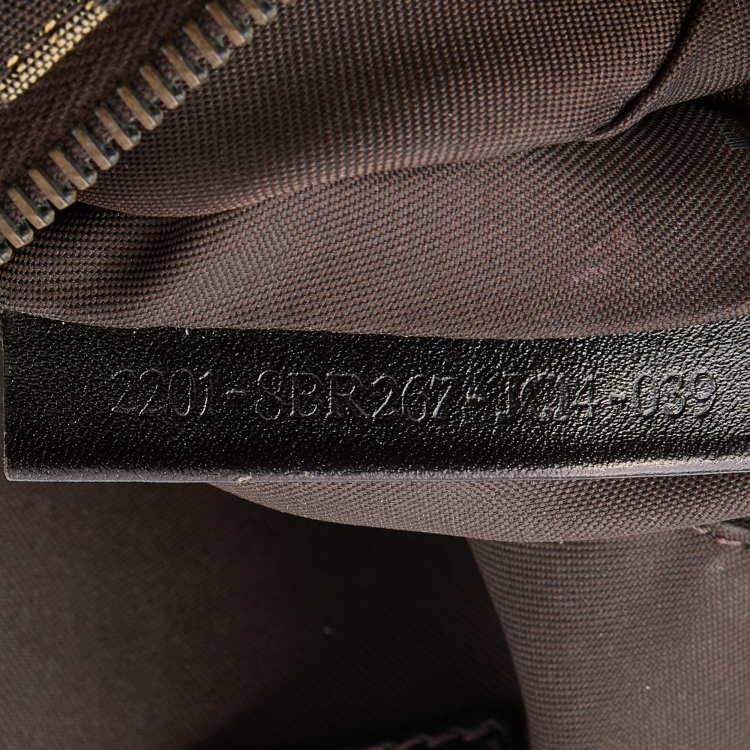 Pre Owned Fendi Brown Zucchino Canvas Pochette Bag