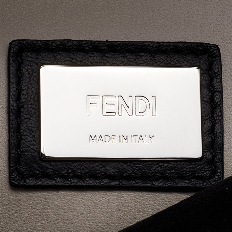 Pre Owned Fendi Black Leather Large Peekaboo Top Handle Bag