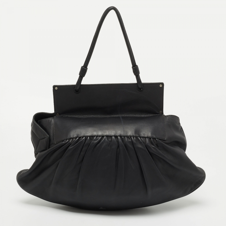 Pre Owned Fendi Black Leather To You Top Handle Bag