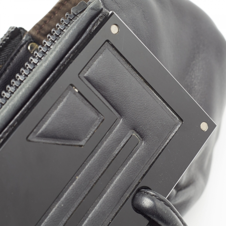 Pre Owned Fendi Black Leather To You Top Handle Bag