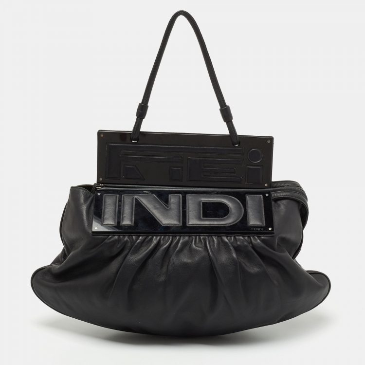 Pre Owned Fendi Black Leather To You Top Handle Bag