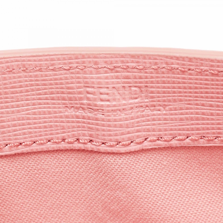 Pre Owned Fendi Pink Ombre Zucca Coated Canvas Continental Wallet