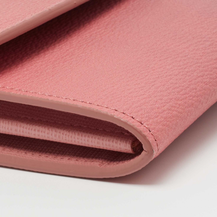Pre Owned Fendi Pink Ombre Zucca Coated Canvas Continental Wallet