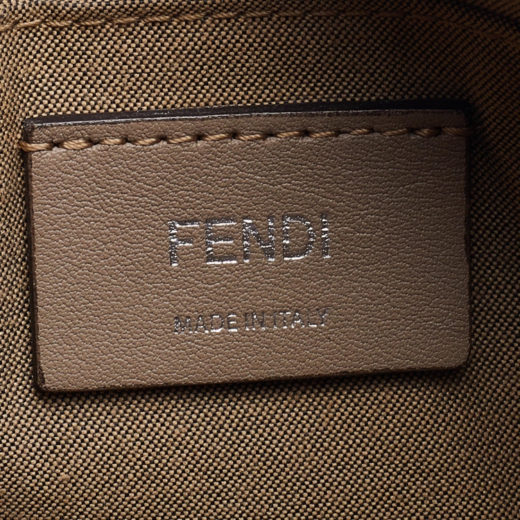 Pre Owned Fendi Grey Leather Mini By The Way Shoulder Bag
