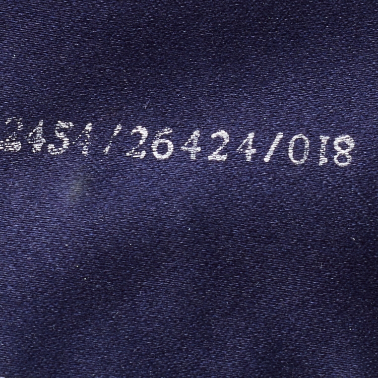 Pre Owned Fendi Navy Blue Fabric Zucchino Crystal Embellished Baguette