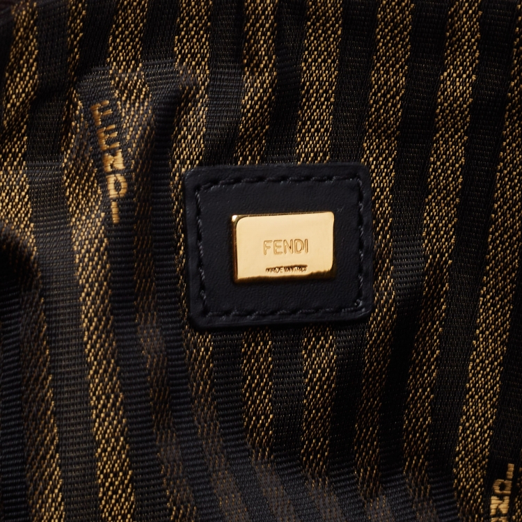 Pre Owned Fendi Tobacco Zucca Canvas Zip Pouch