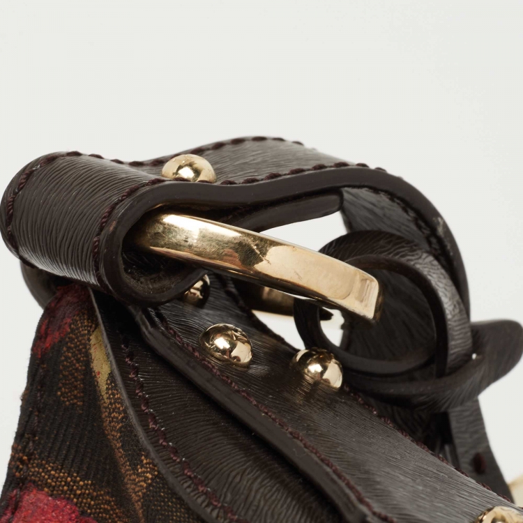 مملوكة مسبقًا Fendi Brown Zucca Floral Print Canvas and Leather Chef Shoulder Bag