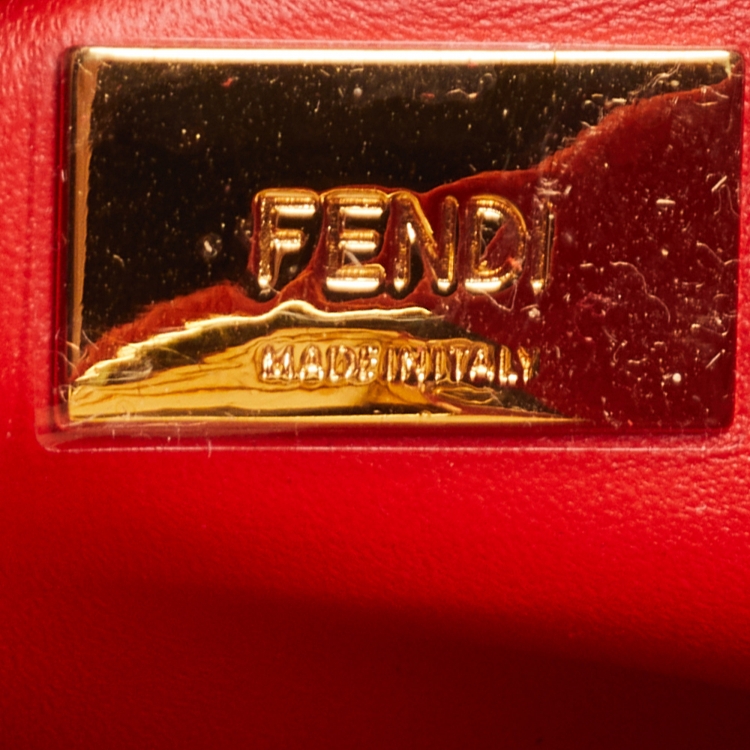 Pre Owned Fendi Orange Suede XS Peekaboo Top Handle Bag