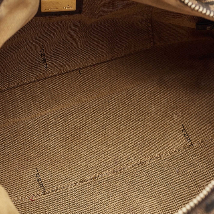 مملوكة مسبقًا Fendi Dark Brown/Tobacco Zucca Canvas Medium Boston Bag