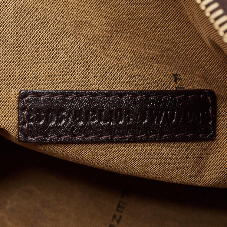 مملوكة مسبقًا Fendi Dark Brown/Tobacco Zucca Canvas Medium Boston Bag