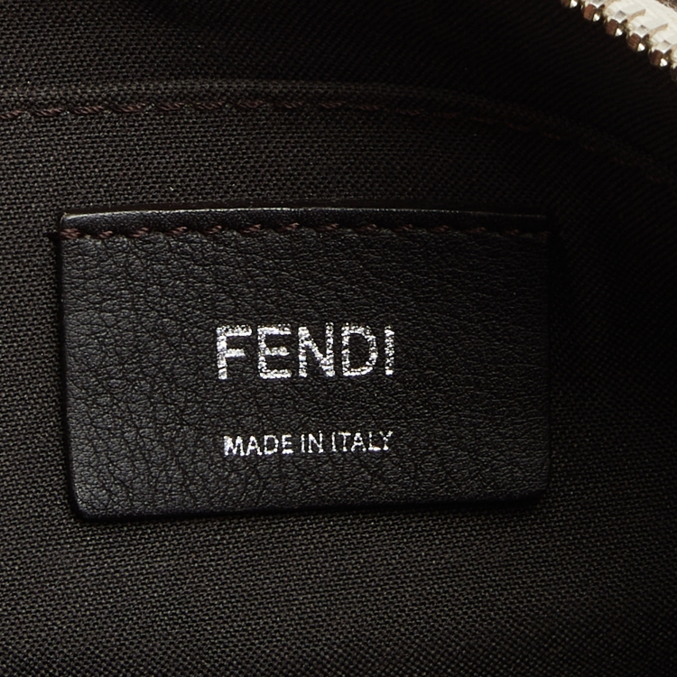 Pre Owned Fendi Off White Leather Mini By The Way Flowerland Crossbody Bag