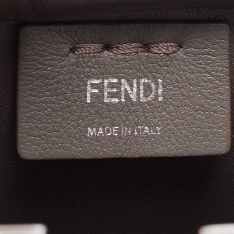Pre Owned  Fendi Dark Grey/Multicolor Trims Leather Mini 3Jours Tote
