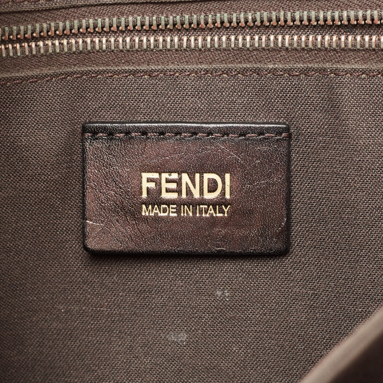 Pre Owned Fendi Brown Zucca Canvas Large Forever Tote