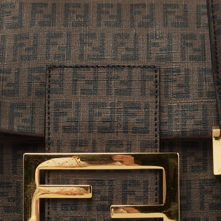 Pre Owned Fendi Brown Zucca Canvas Large Forever Tote