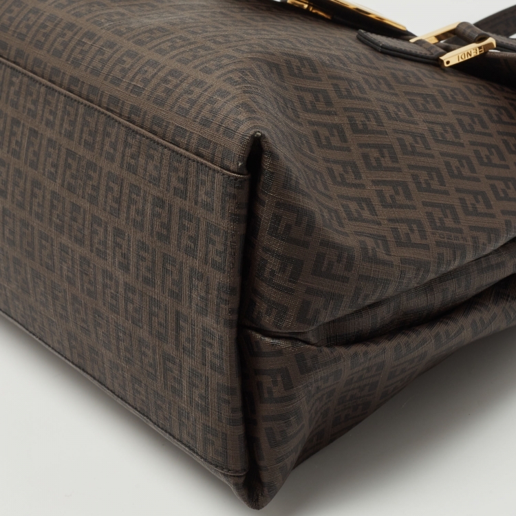 Pre Owned Fendi Brown Zucca Canvas Large Forever Tote