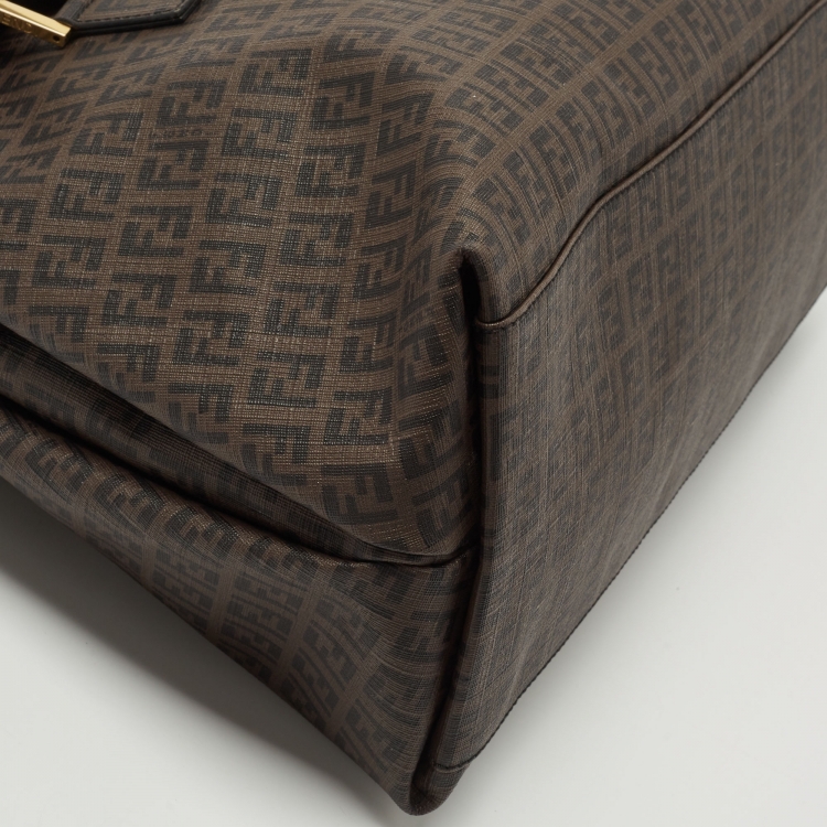 Pre Owned Fendi Brown Zucca Canvas Large Forever Tote