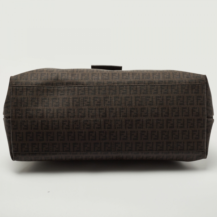 Pre Owned Fendi Brown Zucca Canvas Large Forever Tote