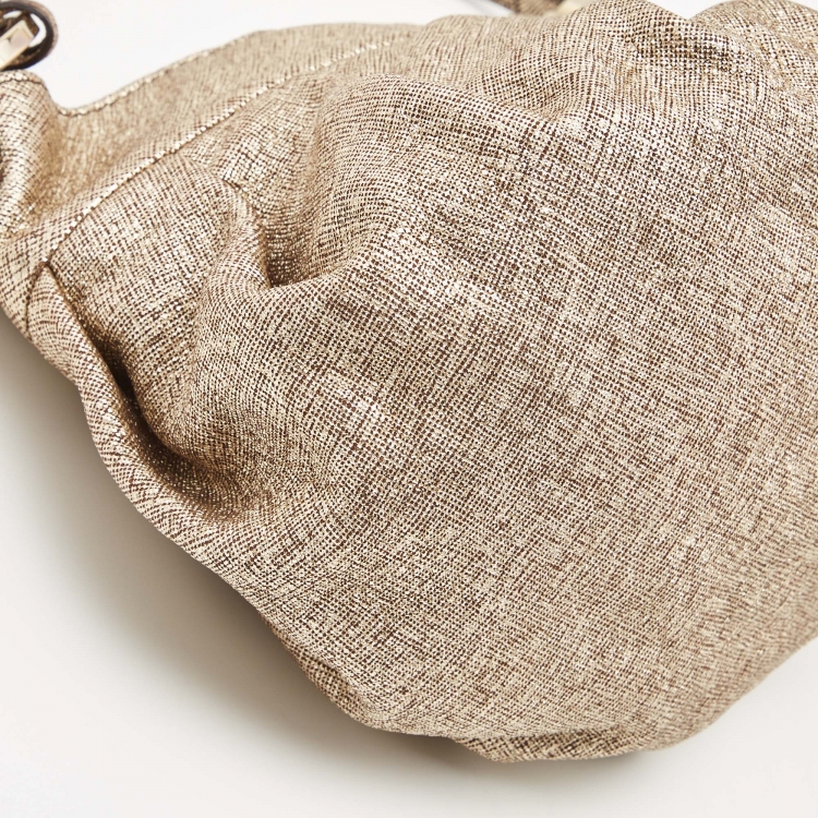 Pre Owned Fendi Gold Speckled Leather Mini Chef Bag