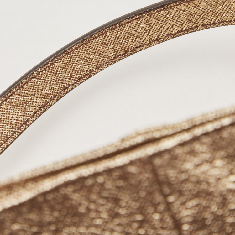 Pre Owned Fendi Gold Speckled Leather Mini Chef Bag
