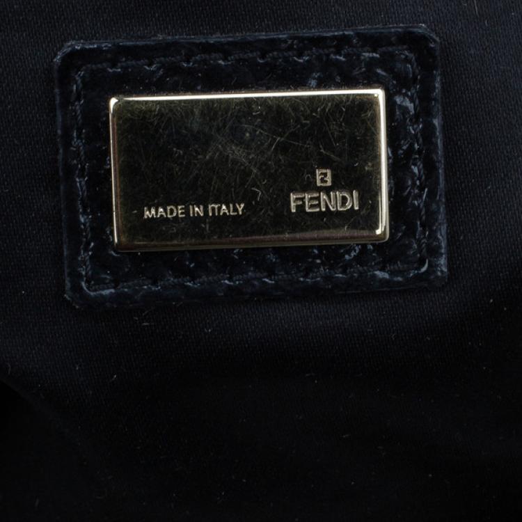 Pre Owned Fendi Brown Zucca Canvas Zebra Print Tote