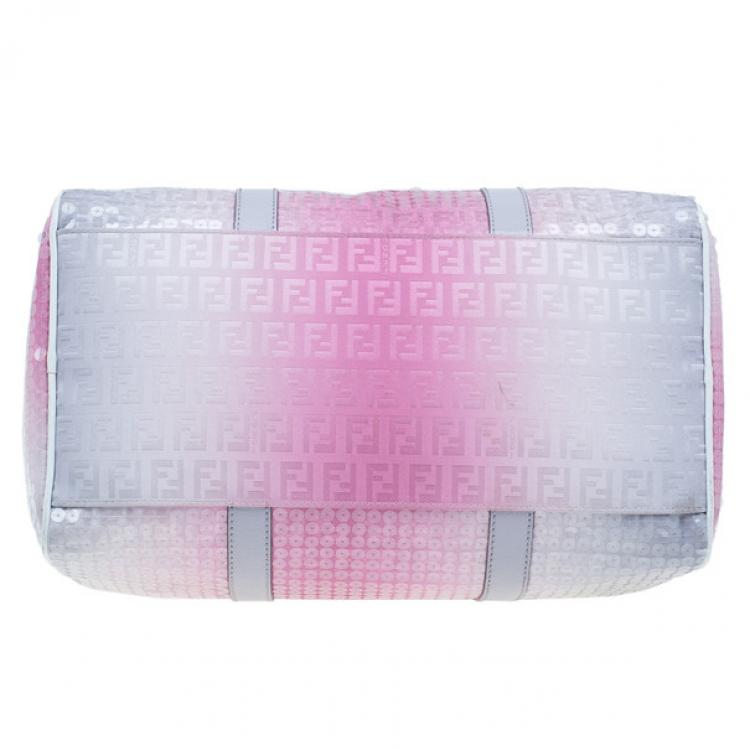 Pre Owned Fendi Pink Sequinned Forever Boston