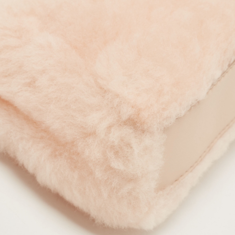 Pre Owned Fendi Powder Pink Shearling and Leather Micro Peekaboo Bag
