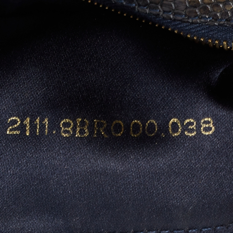 Pre Owned Fendi Tobacco Zucca Canvas Bead Embellished Baguette Bag