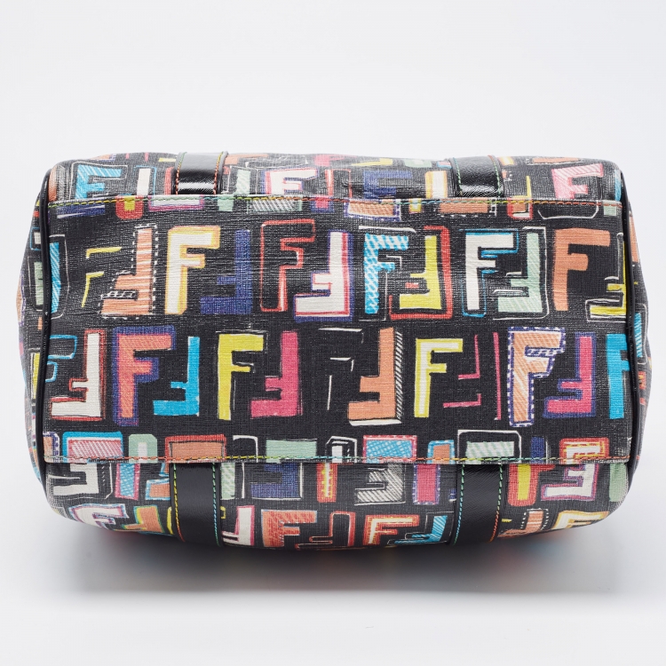 Pre Owned Fendi Multicolor Coated Canvas Forever Bauletto Boston Bag