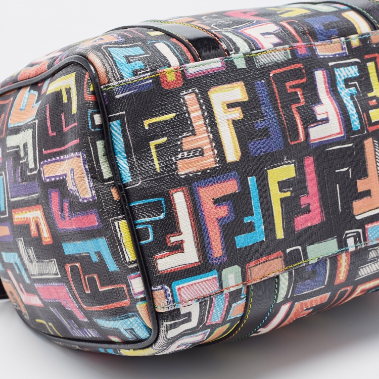 Pre Owned Fendi Multicolor Coated Canvas Forever Bauletto Boston Bag