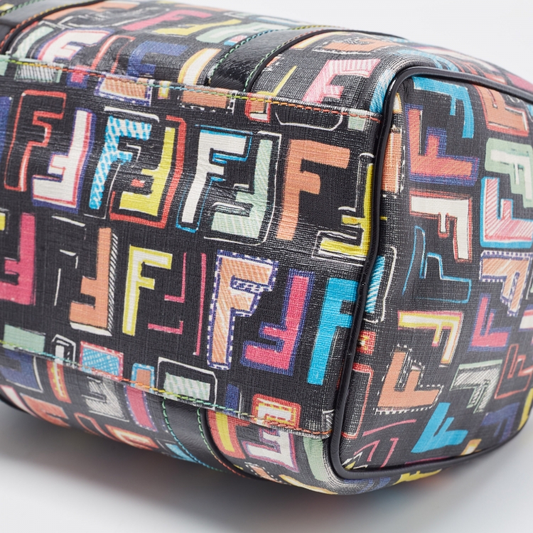 Pre Owned Fendi Multicolor Coated Canvas Forever Bauletto Boston Bag