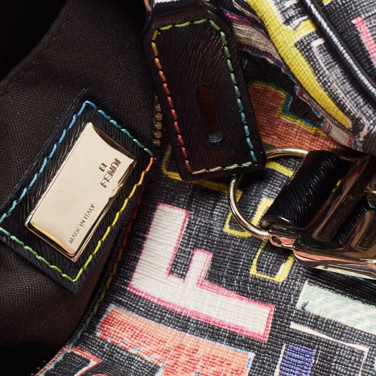 Pre Owned Fendi Multicolor Coated Canvas Forever Bauletto Boston Bag