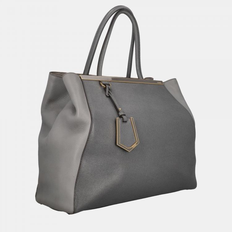 Fendi 2Jours - Women's Leather Tote Bag - Grey - One Size Fendi | TLC