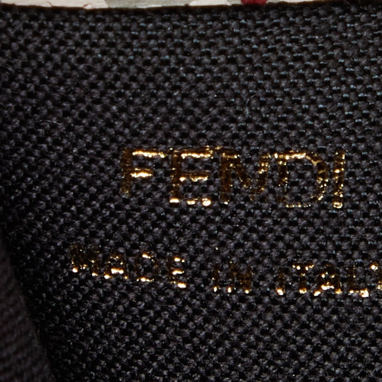 Pre Owned Fendi Red Zucca Coated Canvas Flap Continental Wallet
