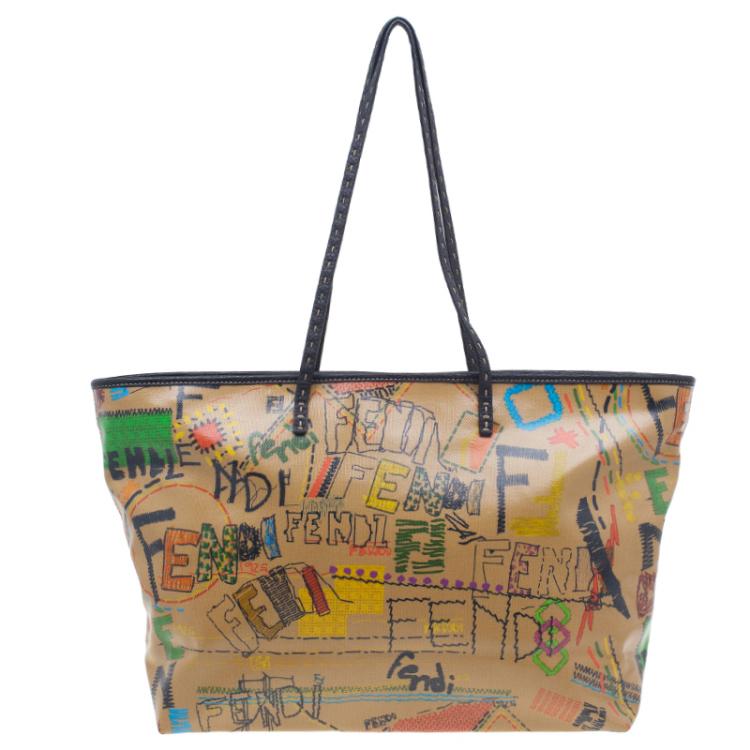 مملوكة مسبقًا Fendi Graffiti Multicolor Roll Tote Shopper Bag