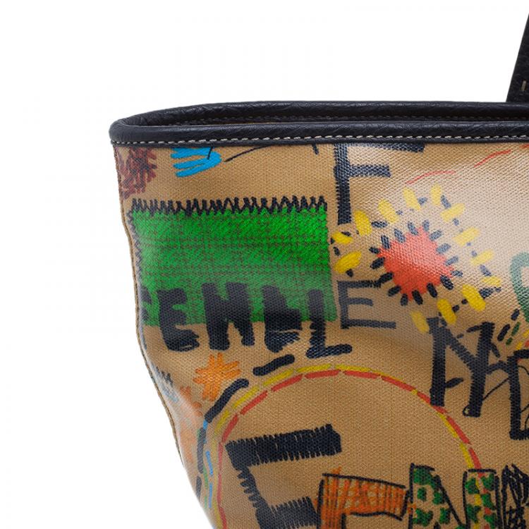 مملوكة مسبقًا Fendi Graffiti Multicolor Roll Tote Shopper Bag