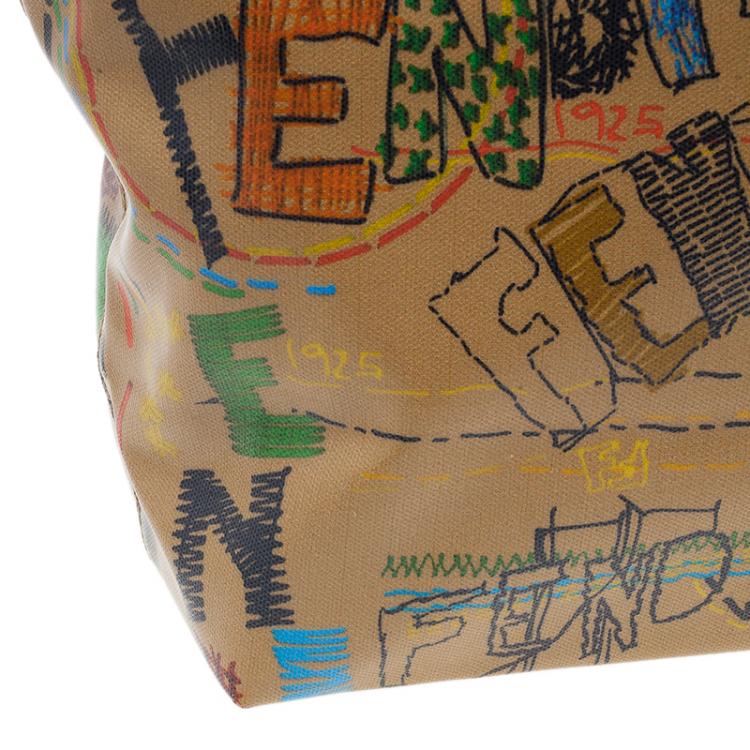 مملوكة مسبقًا Fendi Graffiti Multicolor Roll Tote Shopper Bag