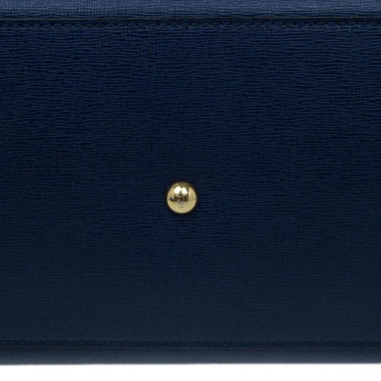 Pre Owned Fendi Navy Blue Calfskin Regular 2Jours Tote
