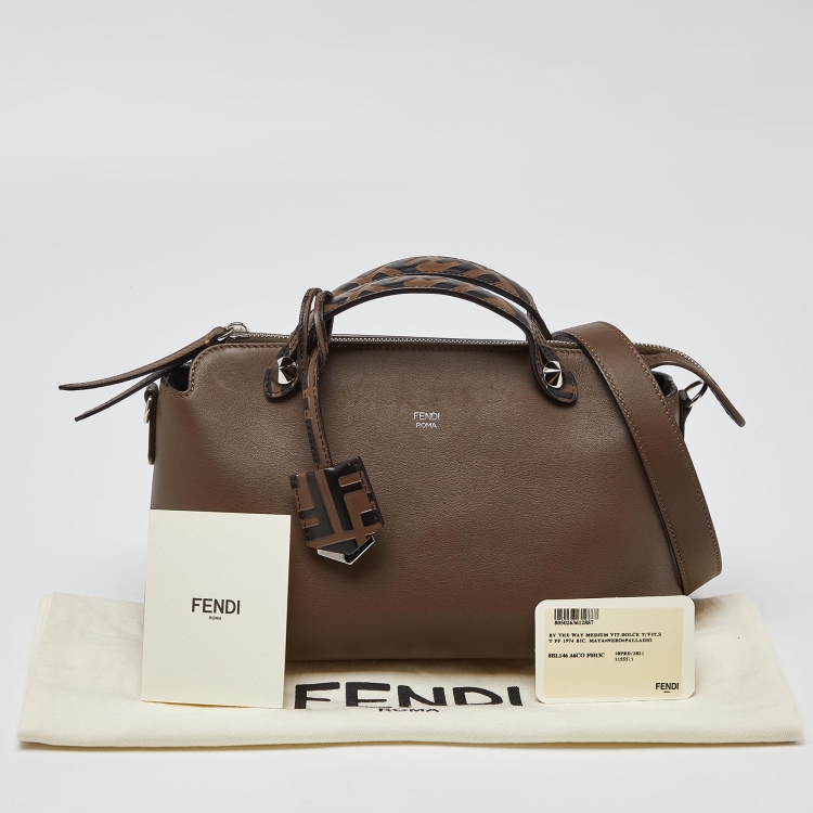 Pre Owned Fendi Brown/Black Leather Medium By The Way Bag