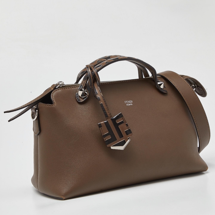 Pre Owned Fendi Brown/Black Leather Medium By The Way Bag