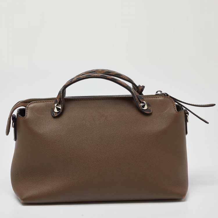 Pre Owned Fendi Brown/Black Leather Medium By The Way Bag
