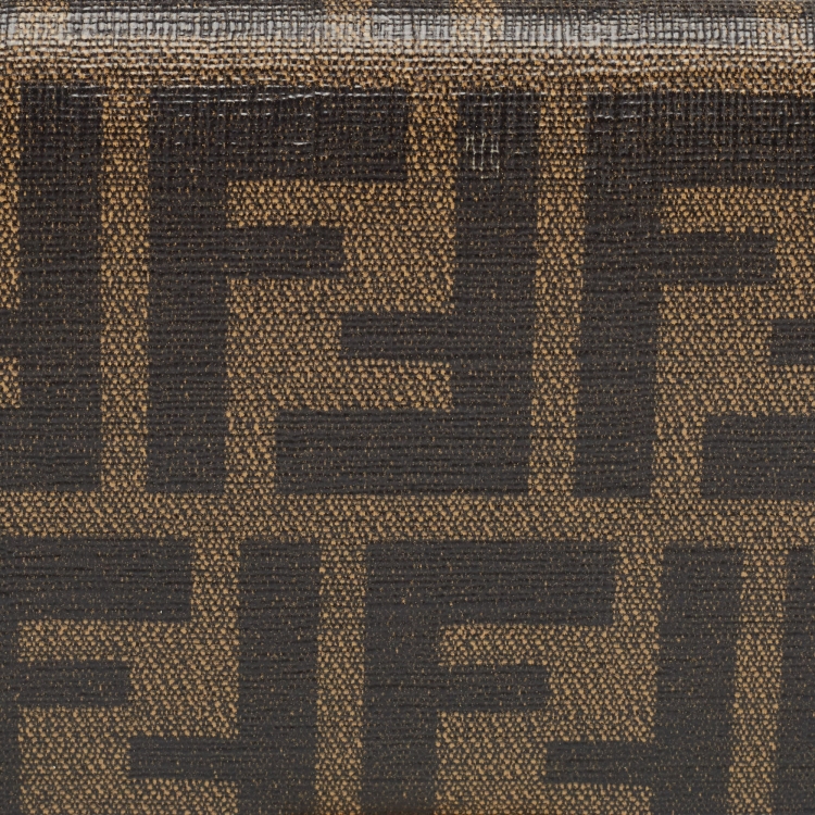 Pre Owned Fendi Tobacco Zucca Coated Canvas Continental Wallet