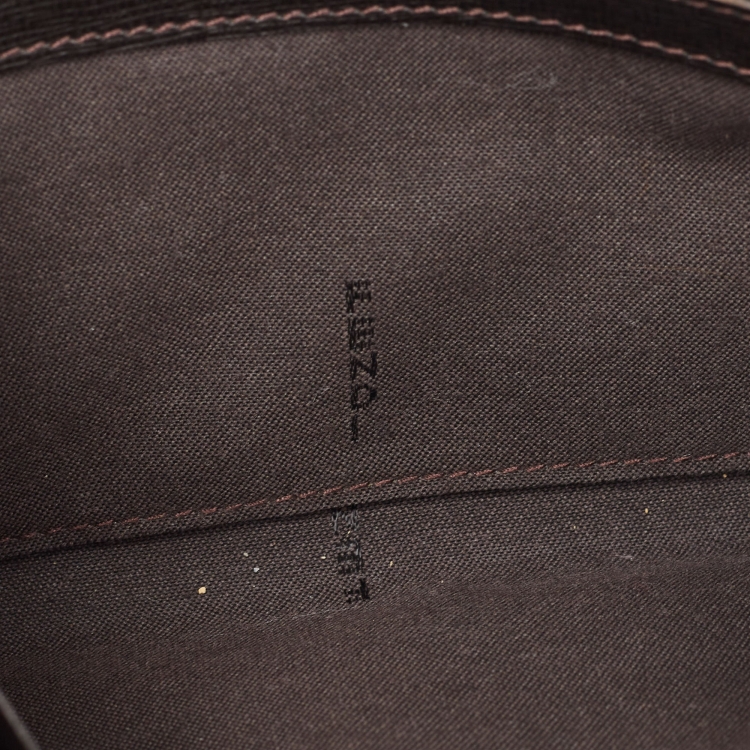 Pre Owned Fendi Tobacco Zucca Coated Canvas Continental Wallet