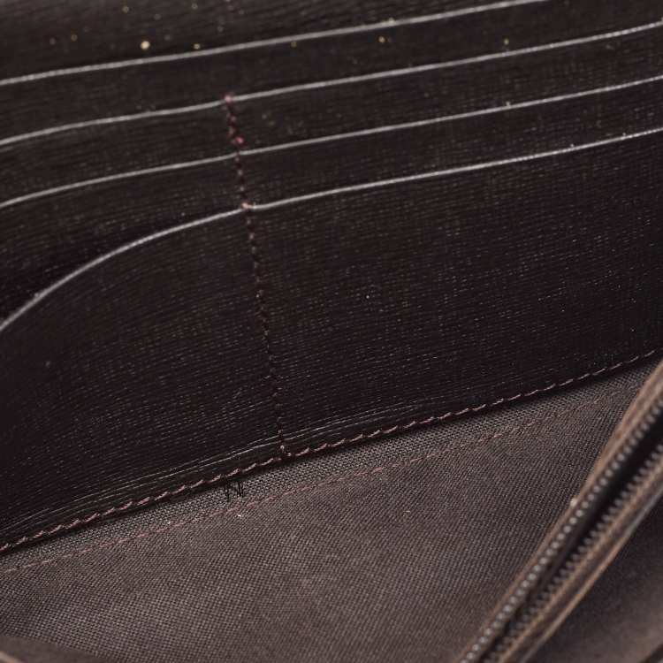 Pre Owned Fendi Tobacco Zucca Coated Canvas Continental Wallet