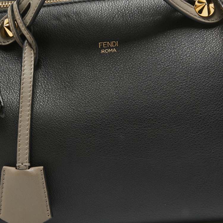 Pre Owned Fendi Black/Grey Leather Small By The Way Shoulder Bag