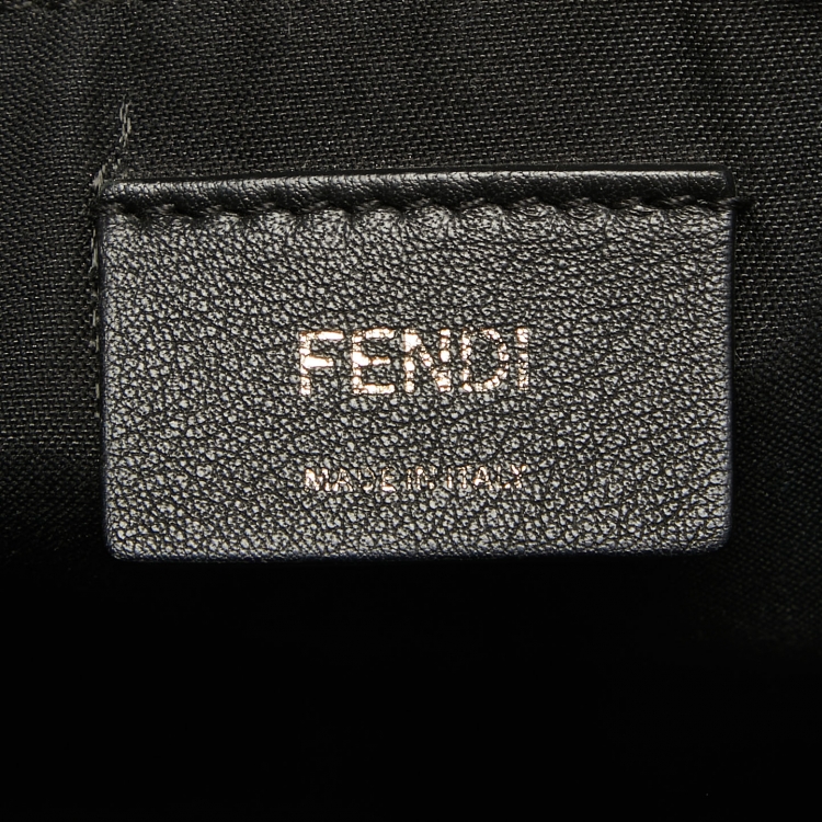 Pre Owned Fendi Black/Grey Leather Small By The Way Shoulder Bag