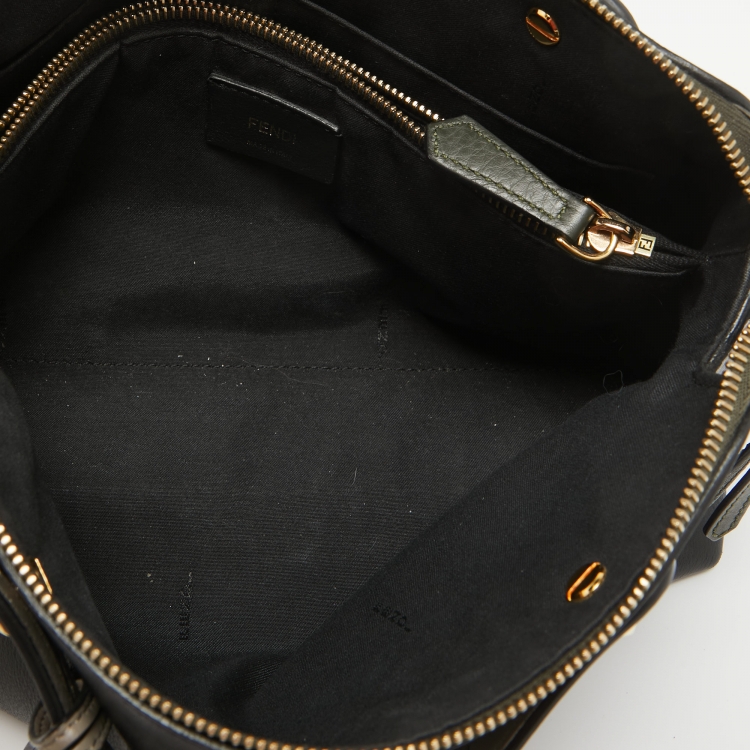Pre Owned Fendi Black/Grey Leather Small By The Way Shoulder Bag