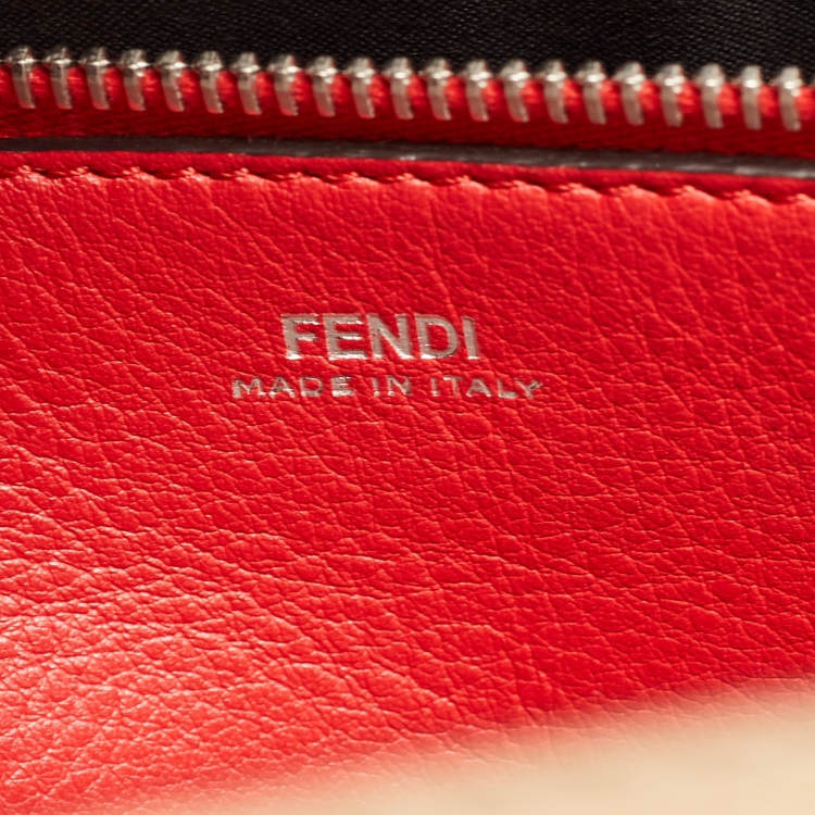 Pre Owned Fendi Beige Leather Flowerland Dotcom Top Handle Bag